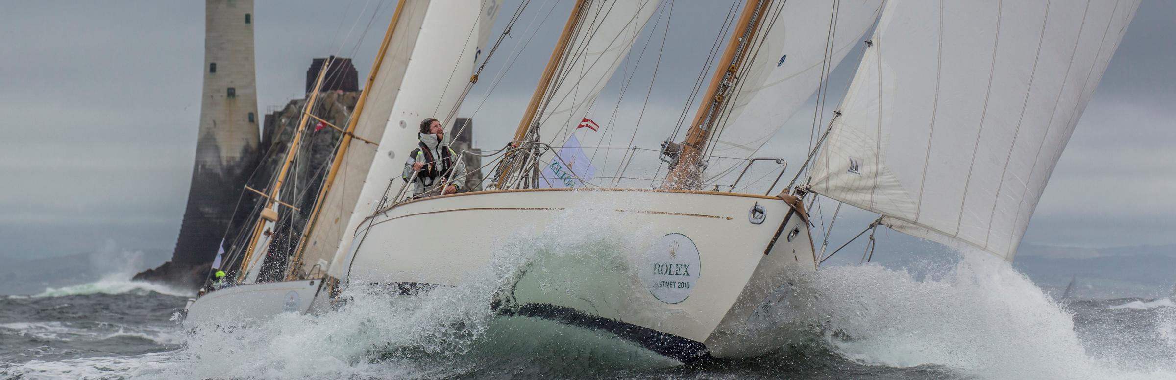 Dorade (winner in 1931 and 1933) and Stormy Weather (winner in 1935) returned to compete in 2015 © ROLEX/Daniel Forster