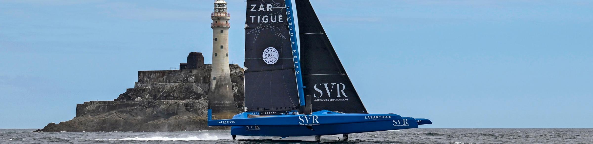 SVR Lazartigue rounded the Fastnet Rock on Sunday 27 July at 15:22:53 © ROLEX/Kurt Arrigo
