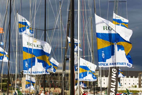 The fleet docked in Sutton Harbour Marina. Photo: Rolex/Carlo Borlenghi