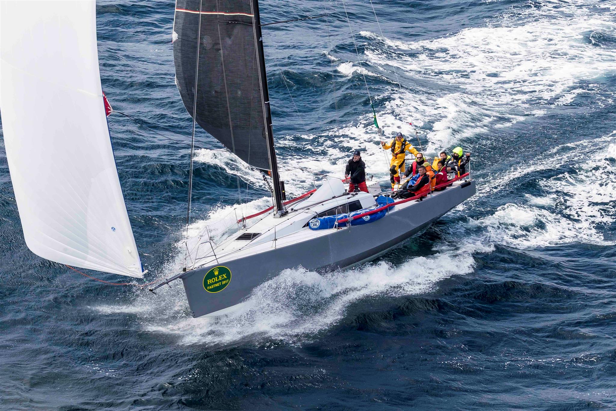 IRC One winner and claiming the overall win in IRC for the Fastnet Challenge Cup, Didier Gaudoux's JND 39,  Lann Ael 2 © Rolex/Carlo Borlenghi