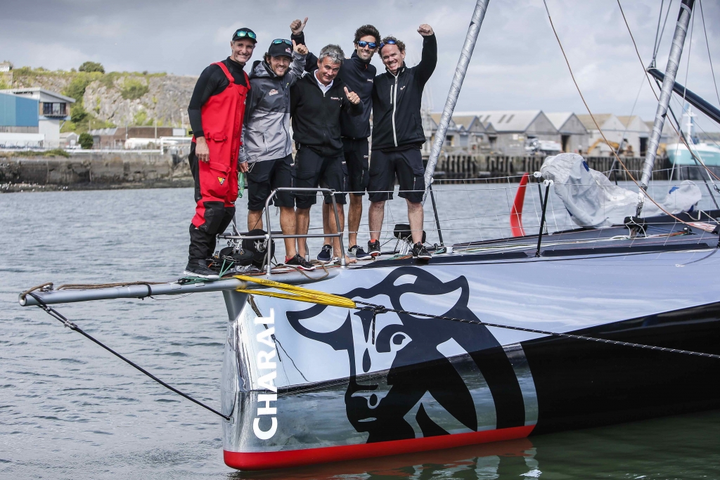 IMOCA 60 Charal, skippered by Jeremie Beyo, takes the hard-fought class win in the 2019 Rolex Fastnet Race © Paul Wyeth/www.pwpictures.com