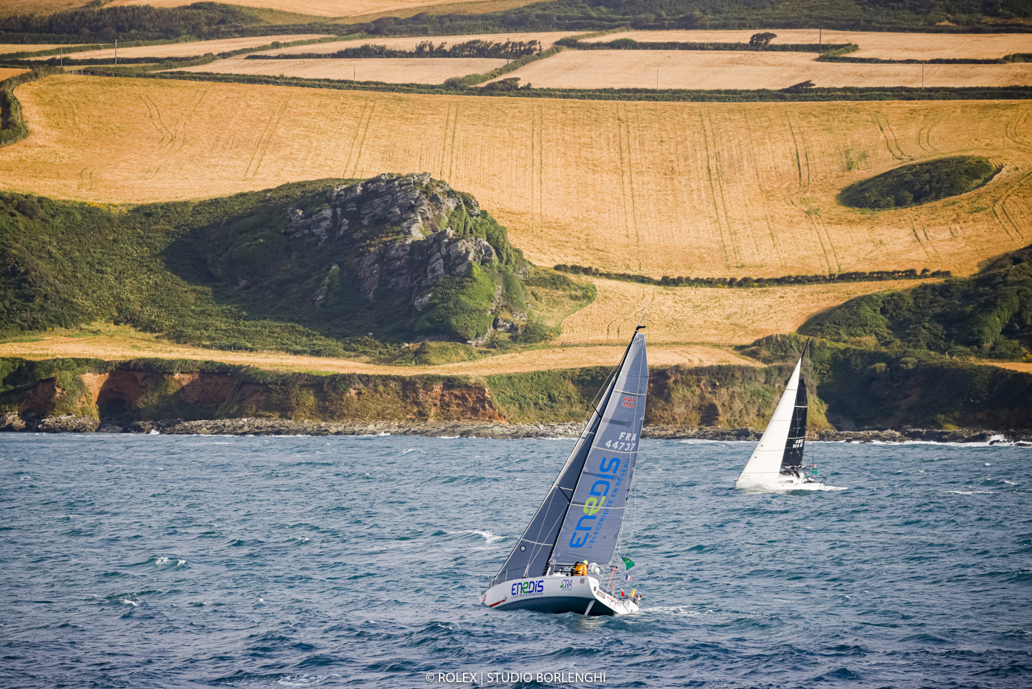 Enedis, owned by Vincent Rigalleau is among the fleet of IRC Four boats still at sea © Carlo Borlenghi/ROLEX