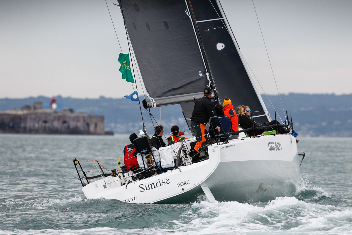 Sunrise heads towards the Cherbourg finish line © Paul Wyeth/pwpictures.com