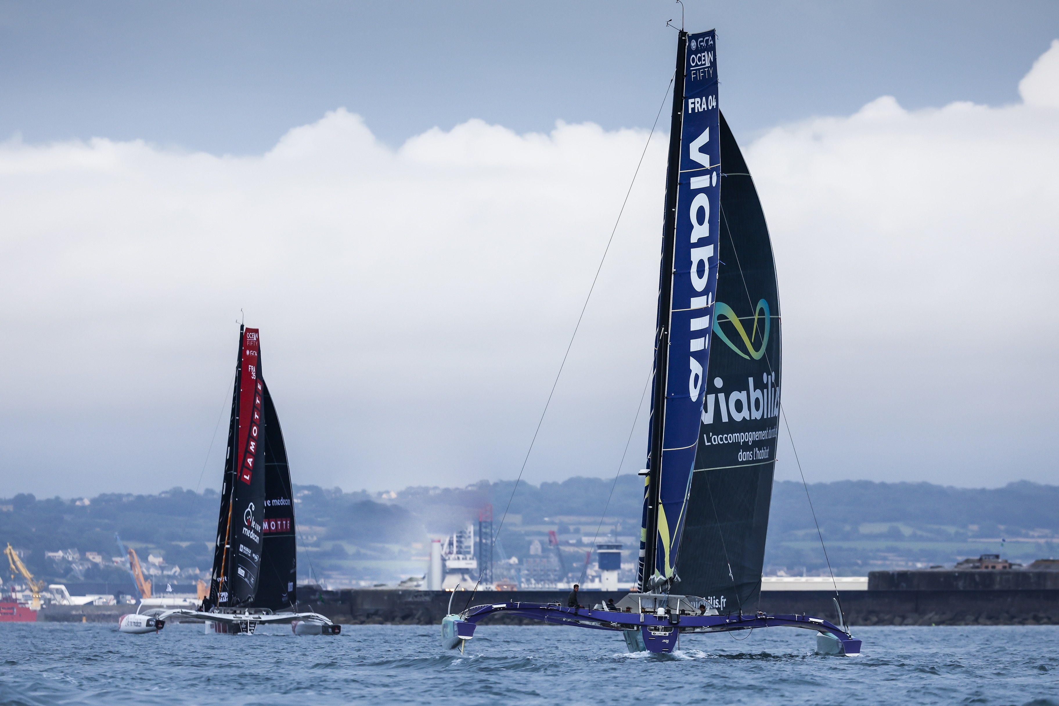 Viabilis follows La Rire Medecin Lamotte into Cherbourg-en-Cotentin, denied first place by a mere 1 minute 26 seconds after two days of racing © Paul Wyeth/pwpictures.com