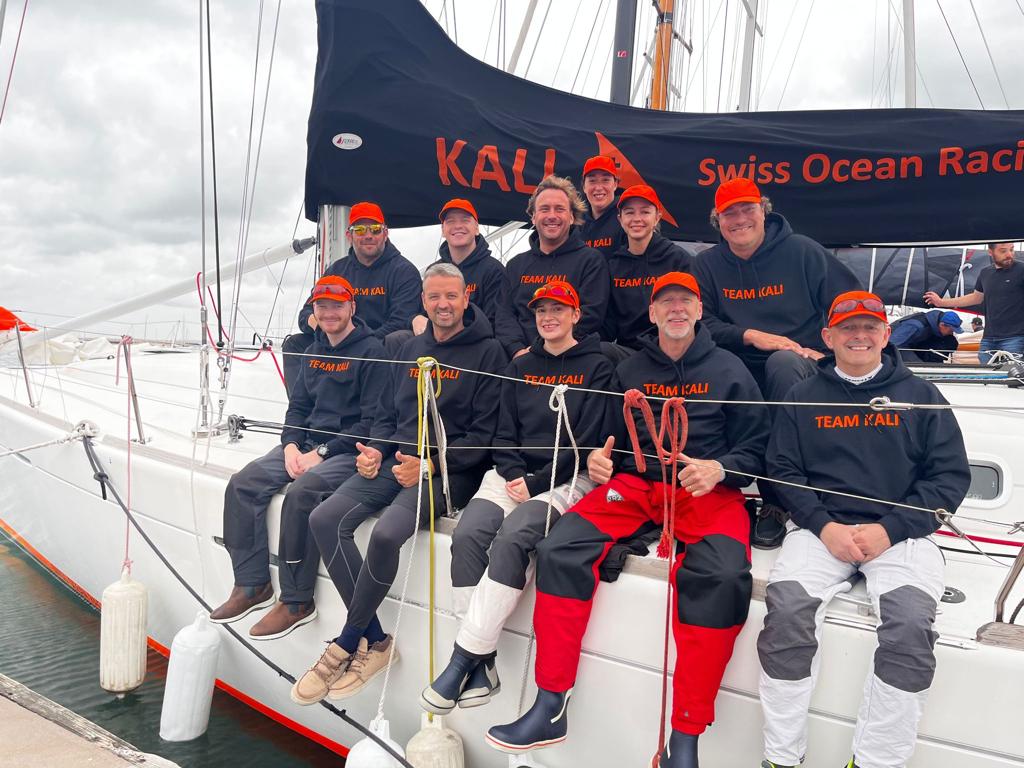 Will Le Fevre completed the Rolex Fastnet Race on board Benedikt Clauberg's First 47.7 Kali, pictured here before the start in Cowes 