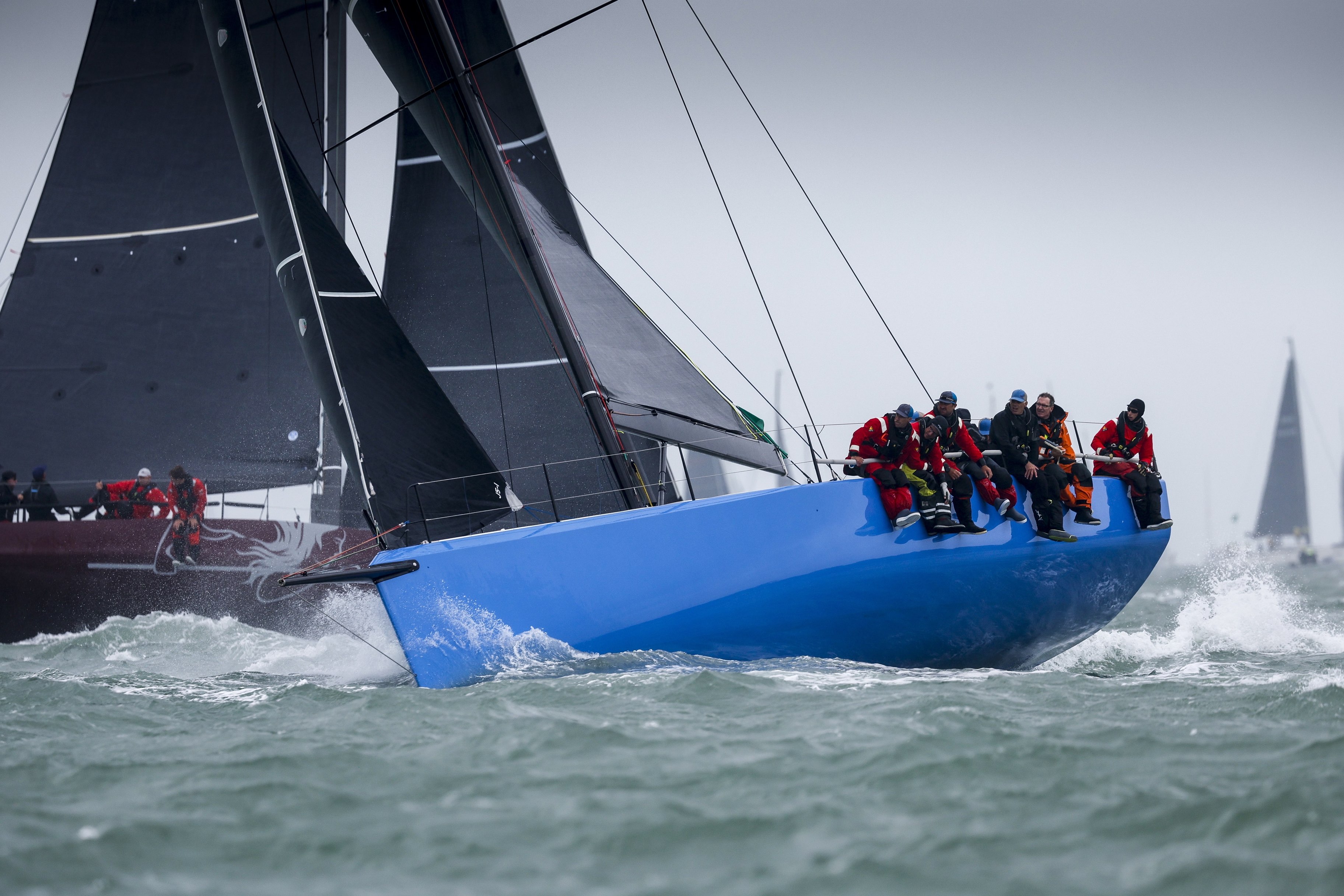 Chris Sheehan's PAC 52 Warrior Won in the gusty conditions at the start of the race © Paul Wyeth/pwpictures.com