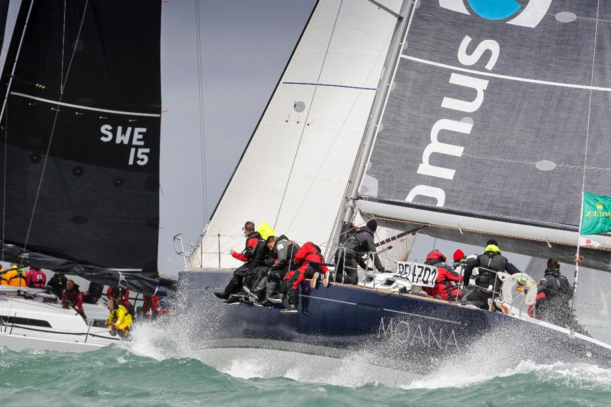 La famille Goubau et l'équipage de leur Beneteau First 47.7 Moana ont accumulé plus de 100 Fastnets à eux tous.  Paul Wyeth/pwpictures.com 