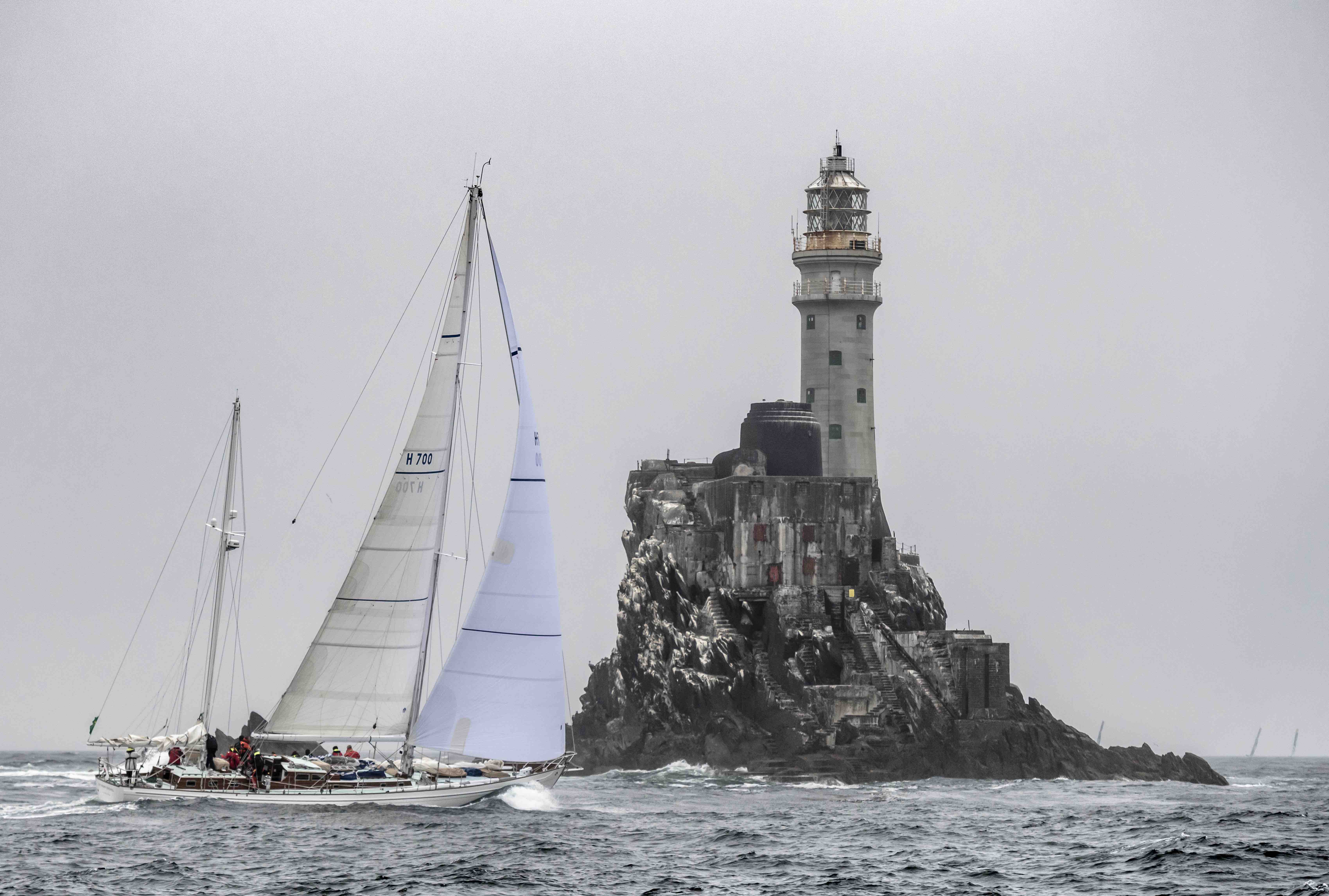 Stormvogel rounds the Fastnet Rock in the 2021 Rolex Fastnet Race © ROLEX/Kurt Arrigo